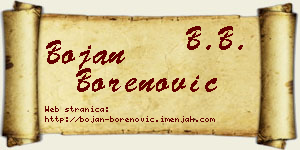Bojan Borenović vizit kartica